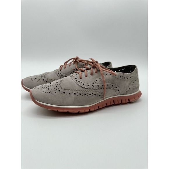 Cole Haan Women's Zerogrand Gray Wingtip Oxford Shoes Casual Lace Up - Picture 2 of 5